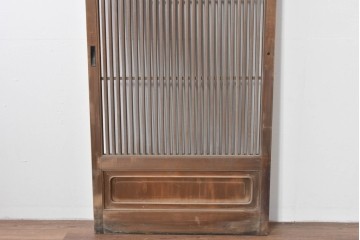ヴィンテージ建具　昭和後期　上手作り!!　ガラスなし　繊細な縦桟が美しい古い数寄屋の格子戸1枚　(R-085064)