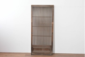 ヴィンテージ建具　昭和後期　上手作り!!　ガラスなし　繊細な縦桟が美しい古い数寄屋の格子戸1枚　(R-085064)