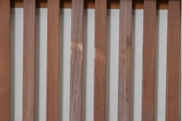 ヴィンテージ建具　昭和中期　ガラス帯に茗荷紋の入った裏障子付き格子戸4枚セット　(R-085065)