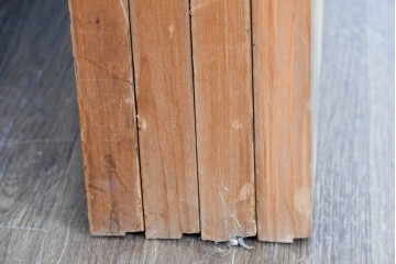 ヴィンテージ建具　昭和中期　ガラス帯に茗荷紋の入った裏障子付き格子戸4枚セット　(R-085066)