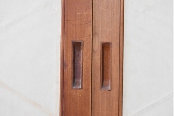 ヴィンテージ建具　昭和中期　希少デザイン　菱形の組子が美しい数寄屋の障子戸2枚セット　(R-085067)