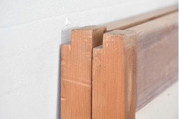 ヴィンテージ建具　昭和中期　希少デザイン　菱形の組子が美しい数寄屋の障子戸2枚セット　(R-085067)