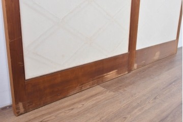 ヴィンテージ建具　昭和中期　希少デザイン　菱形の組子が美しい数寄屋の障子戸2枚セット　(R-085067)