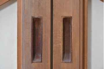 ヴィンテージ建具　昭和中期　希少デザイン　菱形の組子が美しい数寄屋の障子戸2枚セット　(R-085067)