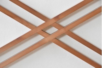 ヴィンテージ建具　昭和中期　希少デザイン　菱形の組子が美しい数寄屋の障子戸2枚セット　(R-085067)