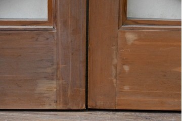 ヴィンテージ建具　昭和中期　希少デザイン　菱形の組子が美しい数寄屋の障子戸2枚セット　(R-085067)