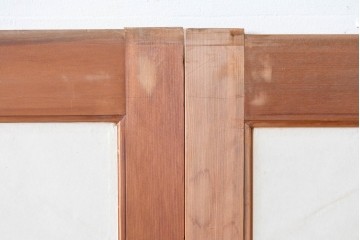 ヴィンテージ建具　昭和中期　希少デザイン　菱形の組子が美しい数寄屋の障子戸2枚セット　(R-085067)