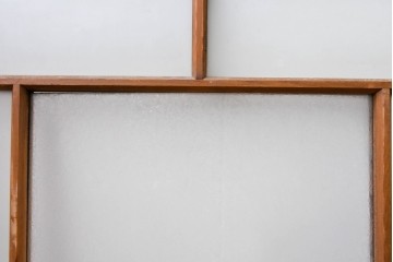 アンティーク建具　昭和初期　大正ロマン　結霜ガラス入りの窓4枚セット　(R-085068)