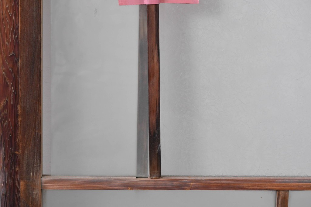 アンティーク建具　昭和初期　大正ロマン　結霜ガラス入りの窓4枚セット　(R-085068)