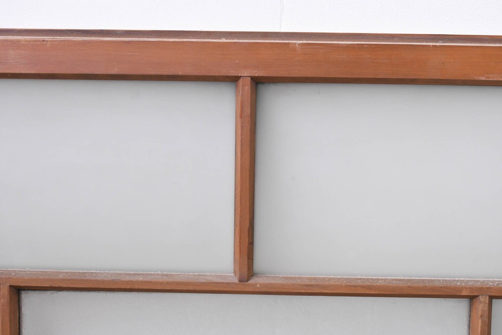 アンティーク建具　昭和初期　大正ロマン　結霜ガラス入りの窓4枚セット　(R-085068)