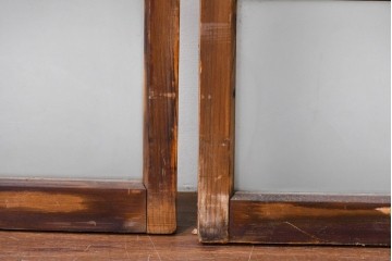 アンティーク建具　昭和初期　大正ロマン　結霜ガラス入りの窓4枚セット　(R-085068)