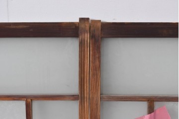 アンティーク建具　昭和初期　大正ロマン　結霜ガラス入りの窓4枚セット　(R-085068)