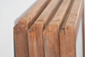 ヴィンテージ建具　昭和後期　片面ガラス入り　端正な組子が趣を添える書院戸4枚セット　(R-085070)