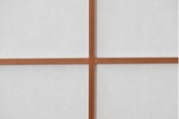 ヴィンテージ建具　昭和中期　縦桟と障子がうみだす陰影が上品な裏障子付き格子窓4枚セット　(R-085075)