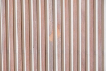 ヴィンテージ建具　昭和中期　縦桟と障子がうみだす陰影が上品な裏障子付き格子窓4枚セット　(R-085075)