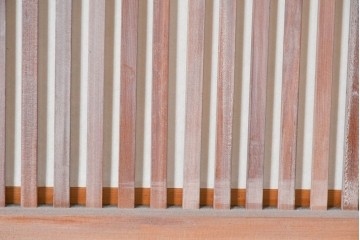 ヴィンテージ建具　昭和中期　縦桟と障子がうみだす陰影が上品な裏障子付き格子窓4枚セット　(R-085075)