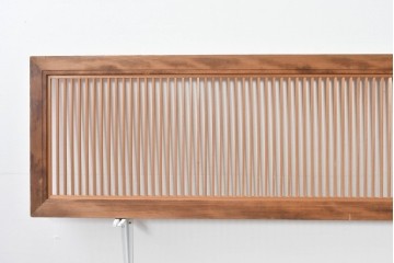 ヴィンテージ建具　昭和中期　すっきりとした直線の美しさが際立つ格子欄間2枚セット　(R-085078)