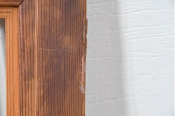 ヴィンテージ建具　昭和中期　すっきりとした直線の美しさが際立つ格子欄間2枚セット　(R-085078)