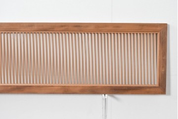 ヴィンテージ建具　昭和中期　すっきりとした直線の美しさが際立つ格子欄間2枚セット　(R-085078)