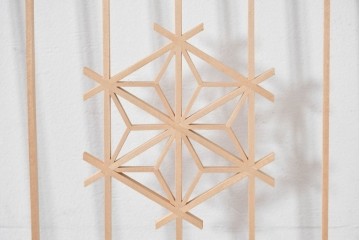 ヴィンテージ建具　昭和後期　繊細な組子細工が美しい欄間2枚セット　(R-085079)