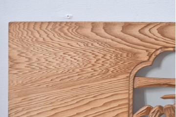ヴィンテージ建具　昭和中期　松竹梅を立体的に彫り上げた彫刻欄間2枚セット　(R-085080)