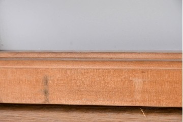 ヴィンテージ建具　昭和後期　彫刻入り　梅の枝ぶりを繊細に彫り込んだ片面ガラス入りの欄間　(R-085081)