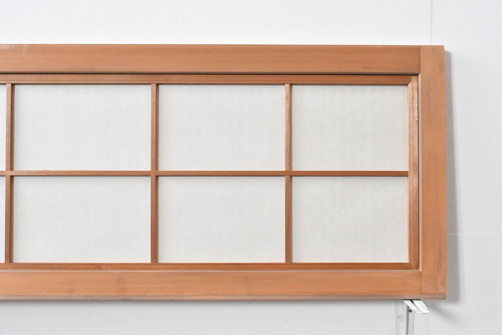 ヴィンテージ建具　昭和中期　すっきりとした筬目が上品な裏障子付き筬欄間2枚セット　(R-085082)