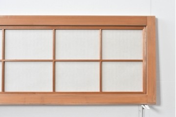 ヴィンテージ建具　昭和中期　すっきりとした筬目が上品な裏障子付き筬欄間2枚セット　(R-085082)