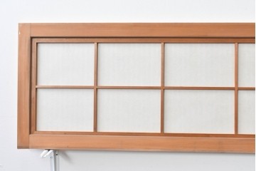 ヴィンテージ建具　昭和中期　すっきりとした筬目が上品な裏障子付き筬欄間2枚セット　(R-085082)