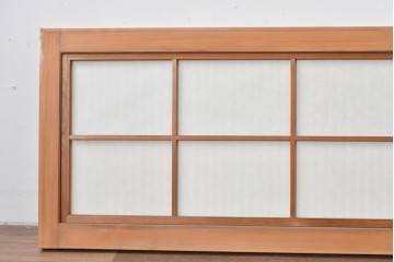ヴィンテージ建具　昭和中期　すっきりとした筬目が上品な裏障子付き筬欄間2枚セット　(R-085082)