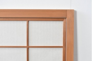 ヴィンテージ建具　昭和中期　すっきりとした筬目が上品な裏障子付き筬欄間2枚セット　(R-085082)