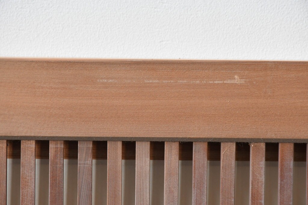 ヴィンテージ建具　昭和中期　すっきりとした筬目が上品な裏障子付き筬欄間2枚セット　(R-085082)