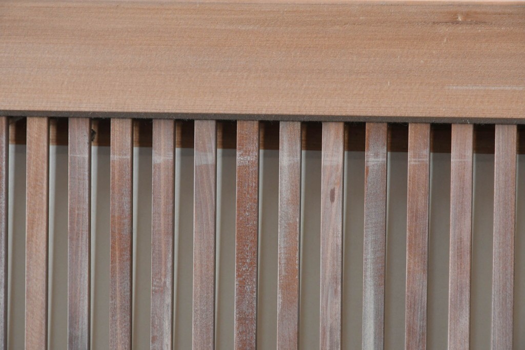 ヴィンテージ建具　昭和中期　すっきりとした筬目が上品な裏障子付き筬欄間2枚セット　(R-085082)