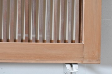 ヴィンテージ建具　昭和中期　すっきりとした筬目が上品な裏障子付き筬欄間2枚セット　(R-085082)