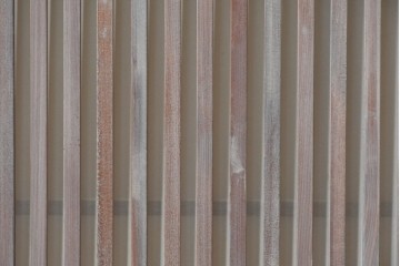 ヴィンテージ建具　昭和中期　すっきりとした筬目が上品な裏障子付き筬欄間2枚セット　(R-085082)