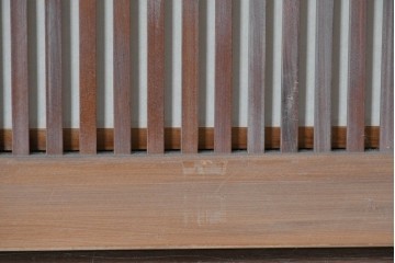 ヴィンテージ建具　昭和中期　すっきりとした筬目が上品な裏障子付き筬欄間2枚セット　(R-085082)