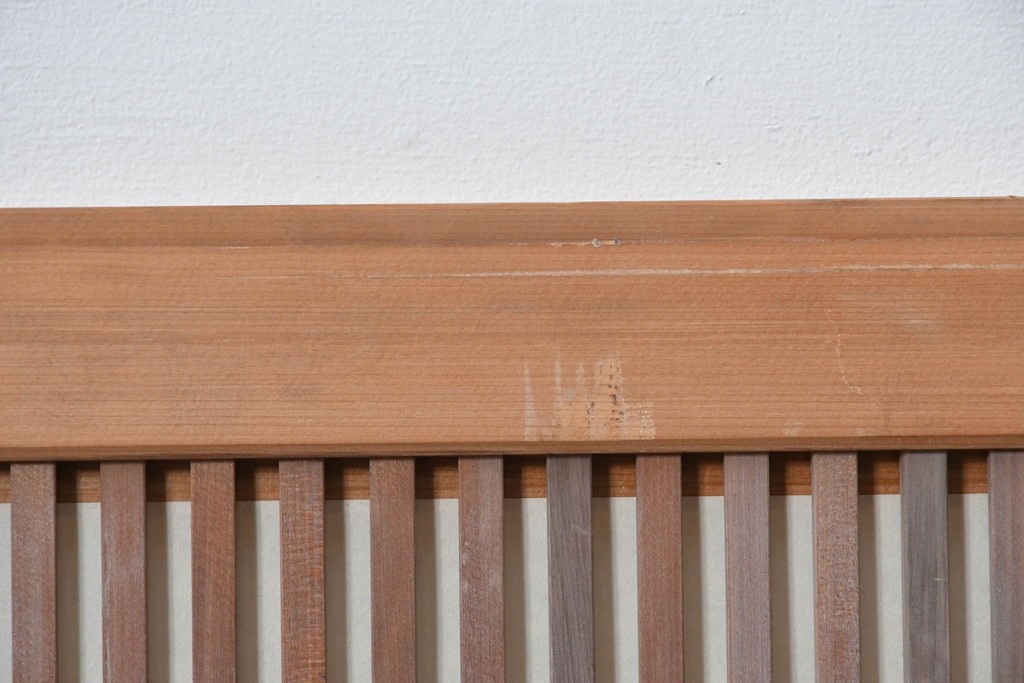 ヴィンテージ建具　昭和中期　すっきりとした筬目が上品な裏障子付き筬欄間2枚セット　(R-085082)