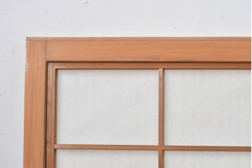 ヴィンテージ建具　昭和中期　すっきりとした筬目が上品な裏障子付き筬欄間2枚セット　(R-085082)