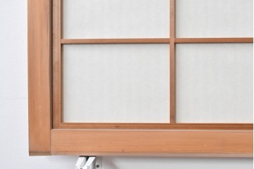 ヴィンテージ建具　昭和中期　すっきりとした筬目が上品な裏障子付き筬欄間2枚セット　(R-085082)