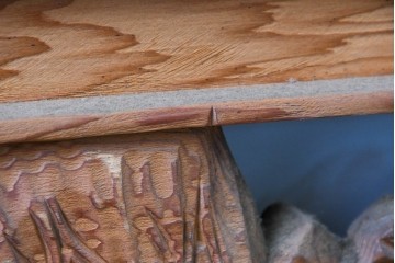 ヴィンテージ建具　松に鶴の図　丁寧に彫り込まれた彫刻入り欄間2枚セット　(R-085083)