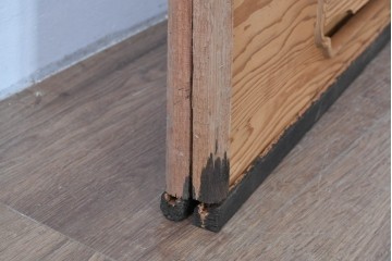 ヴィンテージ建具　昭和中期～後期　松竹梅の木彫りが両面に施された欄間2枚セット　(R-085084)