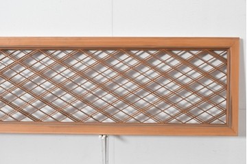 ヴィンテージ建具　昭和後期　細やかに組まれた菱格子の組子欄間2枚セット　(R-085085)