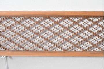 ヴィンテージ建具　昭和後期　細やかに組まれた菱格子の組子欄間2枚セット　(R-085085)