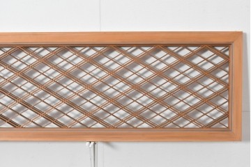 ヴィンテージ建具　昭和後期　細やかに組まれた菱格子の組子欄間2枚セット　(R-085085)