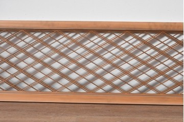 ヴィンテージ建具　昭和後期　細やかに組まれた菱格子の組子欄間2枚セット　(R-085085)