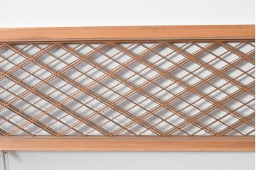 ヴィンテージ建具　昭和後期　細やかに組まれた菱格子の組子欄間2枚セット　(R-085085)