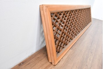 ヴィンテージ建具　昭和後期　細やかに組まれた菱格子の組子欄間2枚セット　(R-085086)