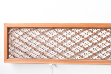 ヴィンテージ建具　昭和後期　細やかに組まれた菱格子の組子欄間2枚セット　(R-085086)