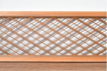 ヴィンテージ建具　昭和後期　細やかに組まれた菱格子の組子欄間2枚セット　(R-085086)