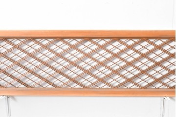 ヴィンテージ建具　昭和後期　細やかに組まれた菱格子の組子欄間2枚セット　(R-085086)